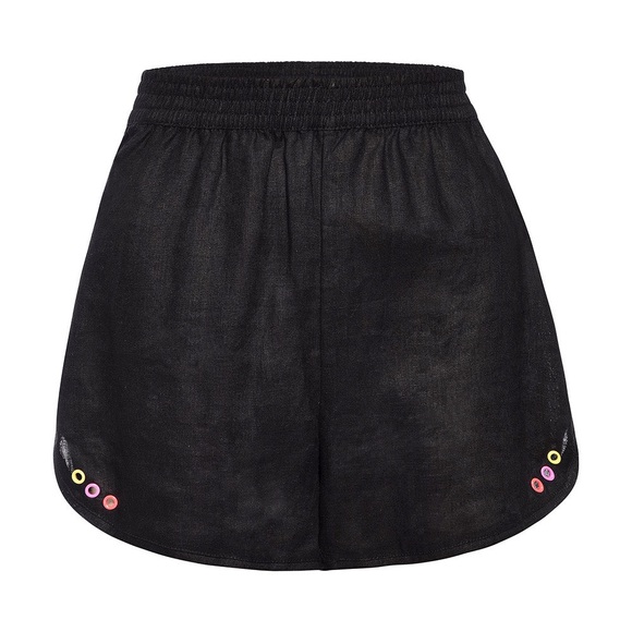 Vetchy Pants - Vetchy 100% Linen Shorts – Black with Multicolored Accents 🖤🌈